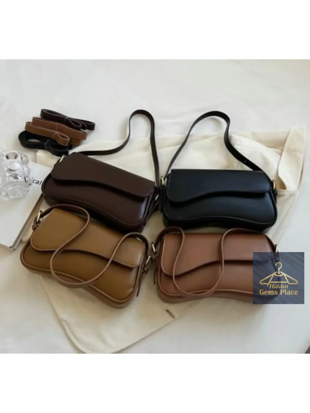 Vegan Leather Hobo Shoulder Bag Retro Evening Underarm Bag Handbag Purse